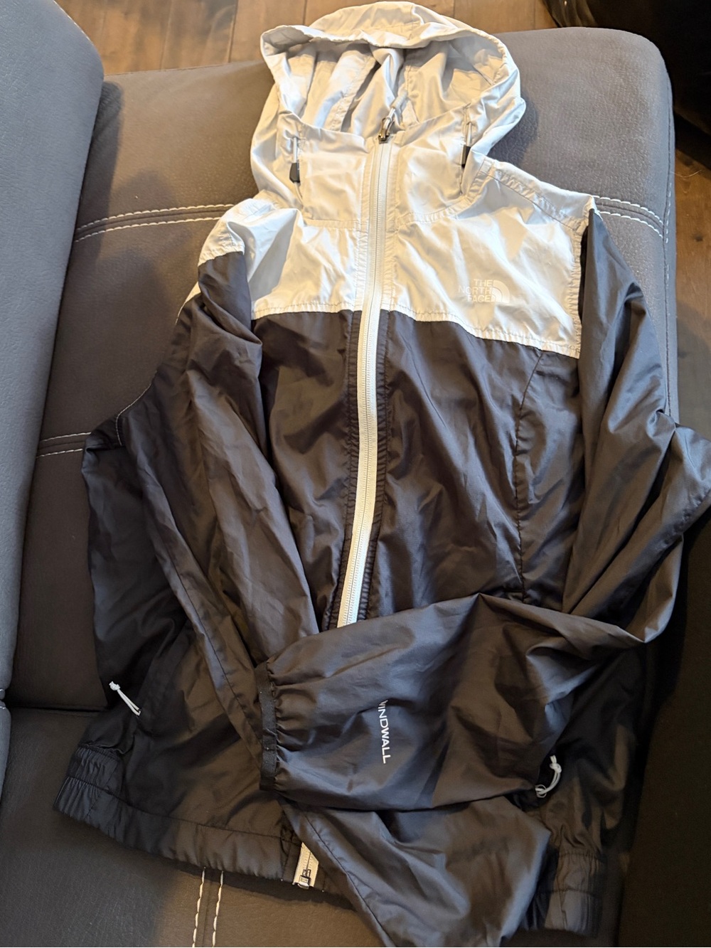 The North Face Black and Light Gray Windbreaker Jacket
